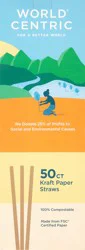 World Centric Kraft Paper Straws 50 count Box