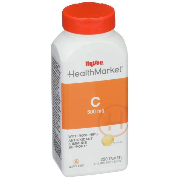 slide 1 of 1, Hy-Vee Healthmarket C-500 With Rose Hips Tablets, 250 ct