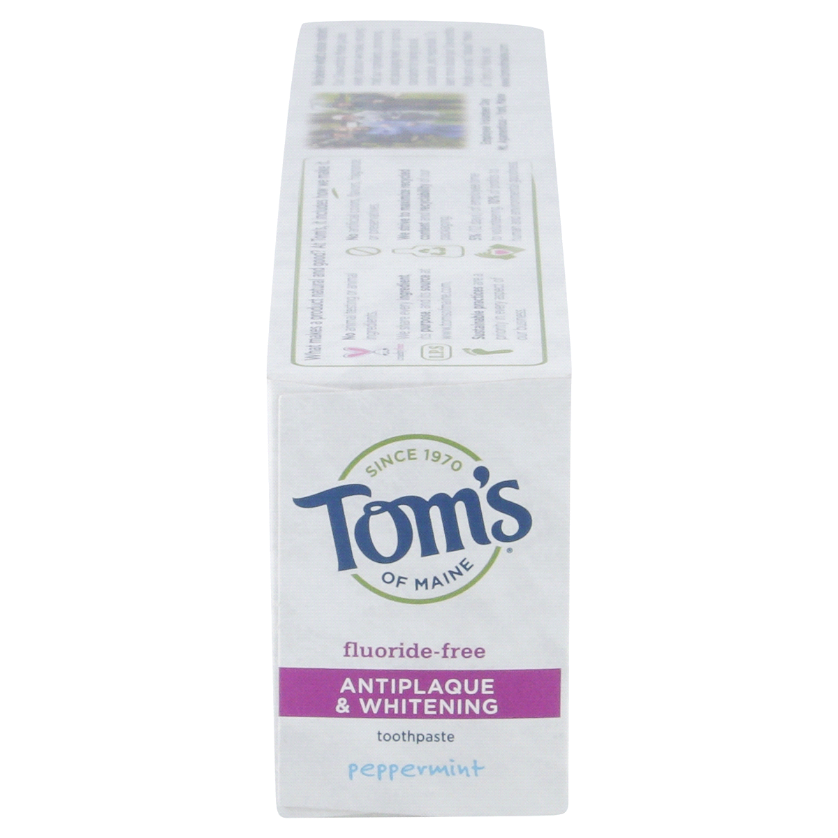 slide 4 of 6, Tom's of Maine Antiplaque & Whitening Fluoride Free Toothpaste, Peppermint, 5.5 oz