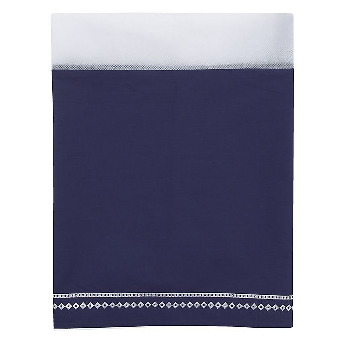 slide 2 of 3, NoJo Aztec Mix And Match Embroidered Crib Skirt - Navy, 1 ct