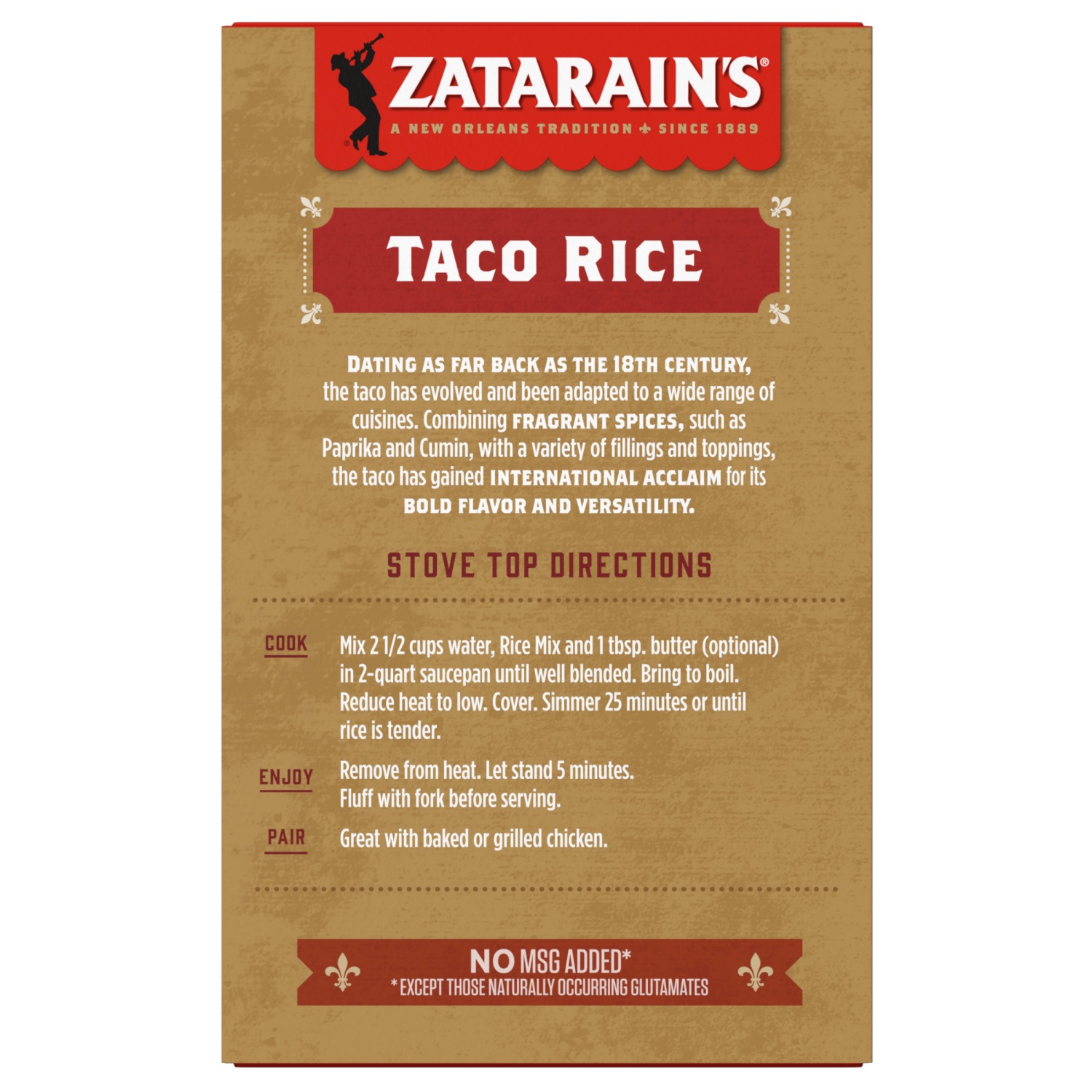 slide 2 of 8, Zatarain's Rice Mix - Taco, 6.9 oz, 6.9 oz