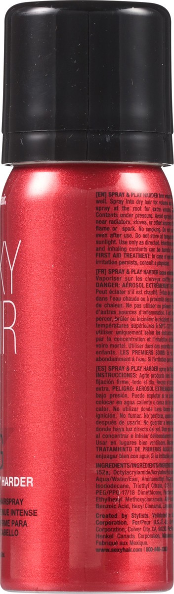 slide 3 of 12, Sexy Hair Spray & Play Harder Firm Volumizing Hairspray Big 1.5 oz, 1.5 oz
