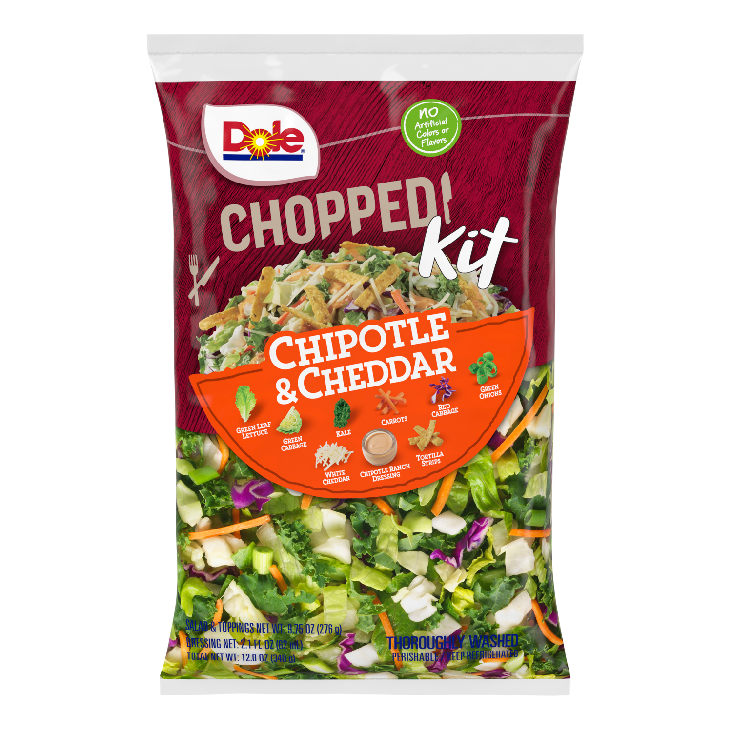 slide 2 of 8, Dole Chipotle & Cheddar Chopped Salad Kit 12.0oz, 12 oz