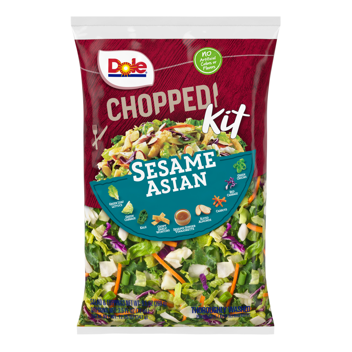 slide 2 of 7, Dole Sesame Asian Chopped Salad Kit, 12.25oz, 12.25 oz