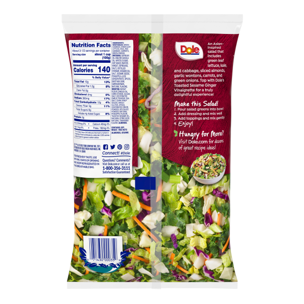 slide 18 of 29, Dole Salad Chopped Kit, Sesame Asian, 12.25 oz, 12.25 oz