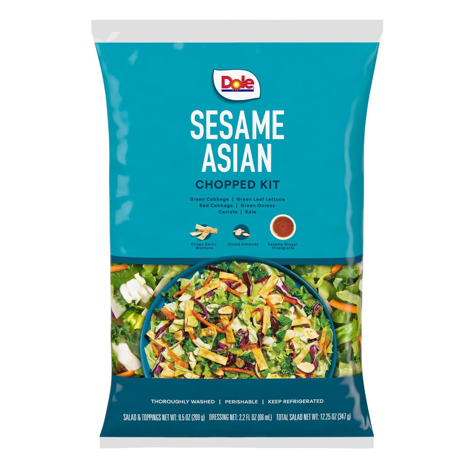 slide 1 of 8, Dole Salad Chopped Kit, Sesame Asian, 12.25 Oz, 12.25 oz