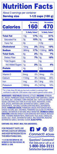 slide 4 of 29, Dole Salad Chopped Kit, Caesar, 10.6 oz, 10.6 oz