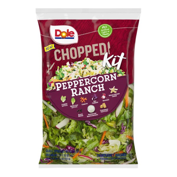 slide 8 of 13, Dole Salad Chopped Kit, Peppercorn Ranch, 9.1 oz