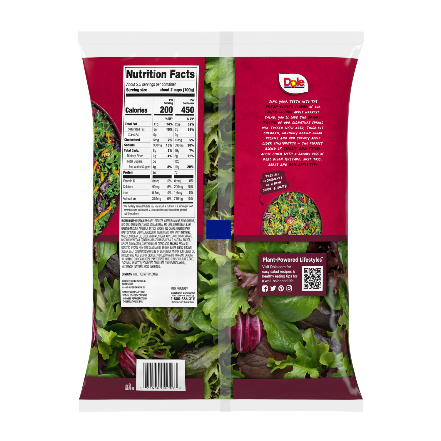 slide 2 of 2, Dole Apple Harvest Premium Salad Kit, 8.0oz, 1 ct