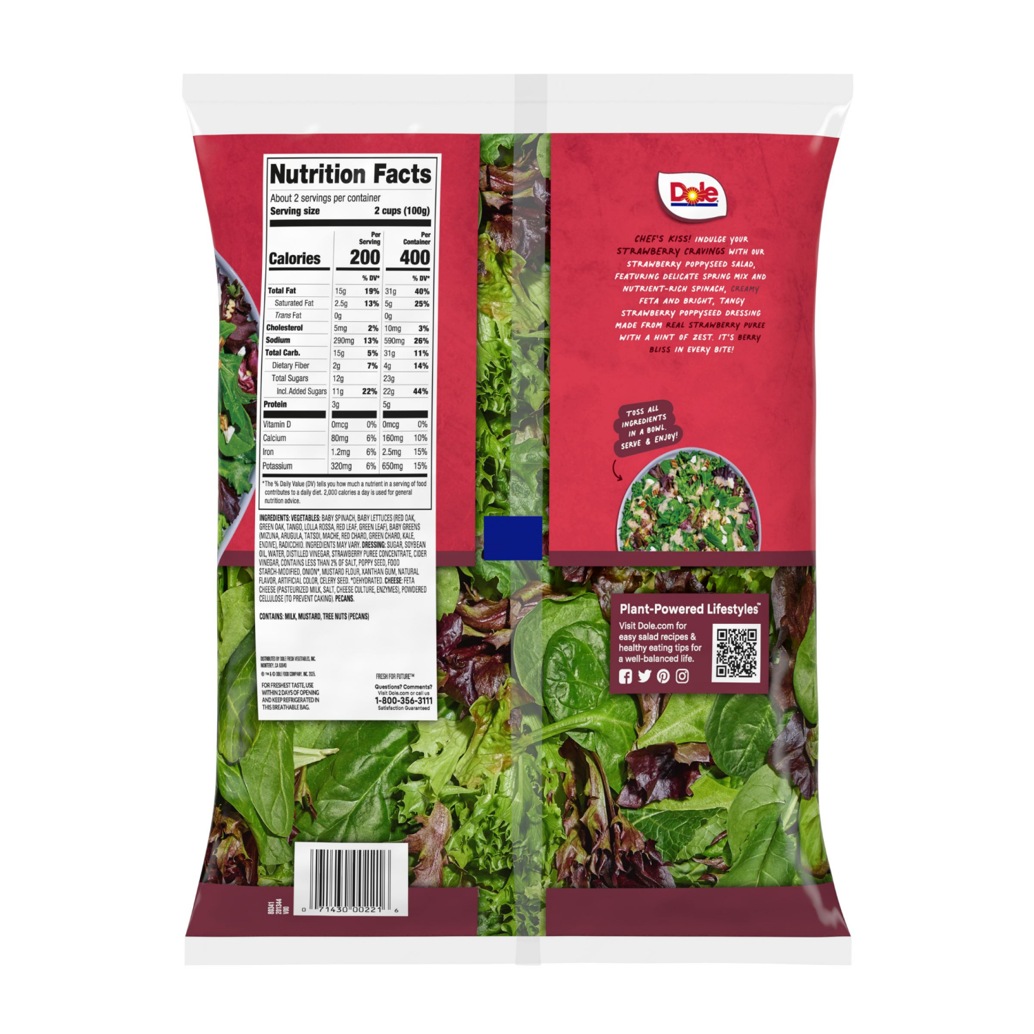 slide 2 of 2, Dole Chopped Salad Strawberry Poppy, 7.1 oz