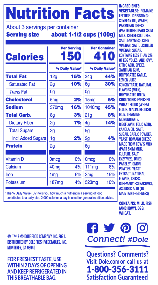 slide 12 of 13, Dole Caesar Salad Kit, 10 oz, 10 oz