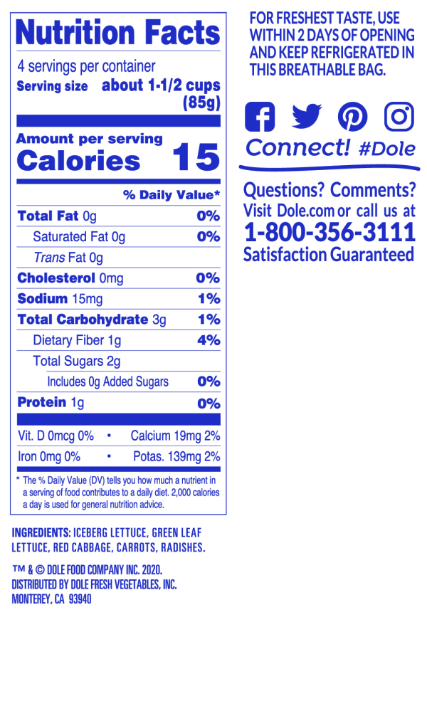 slide 13 of 13, Dole Salad American Blend with iceberg and romaine lettuce, 12 oz, 12 oz