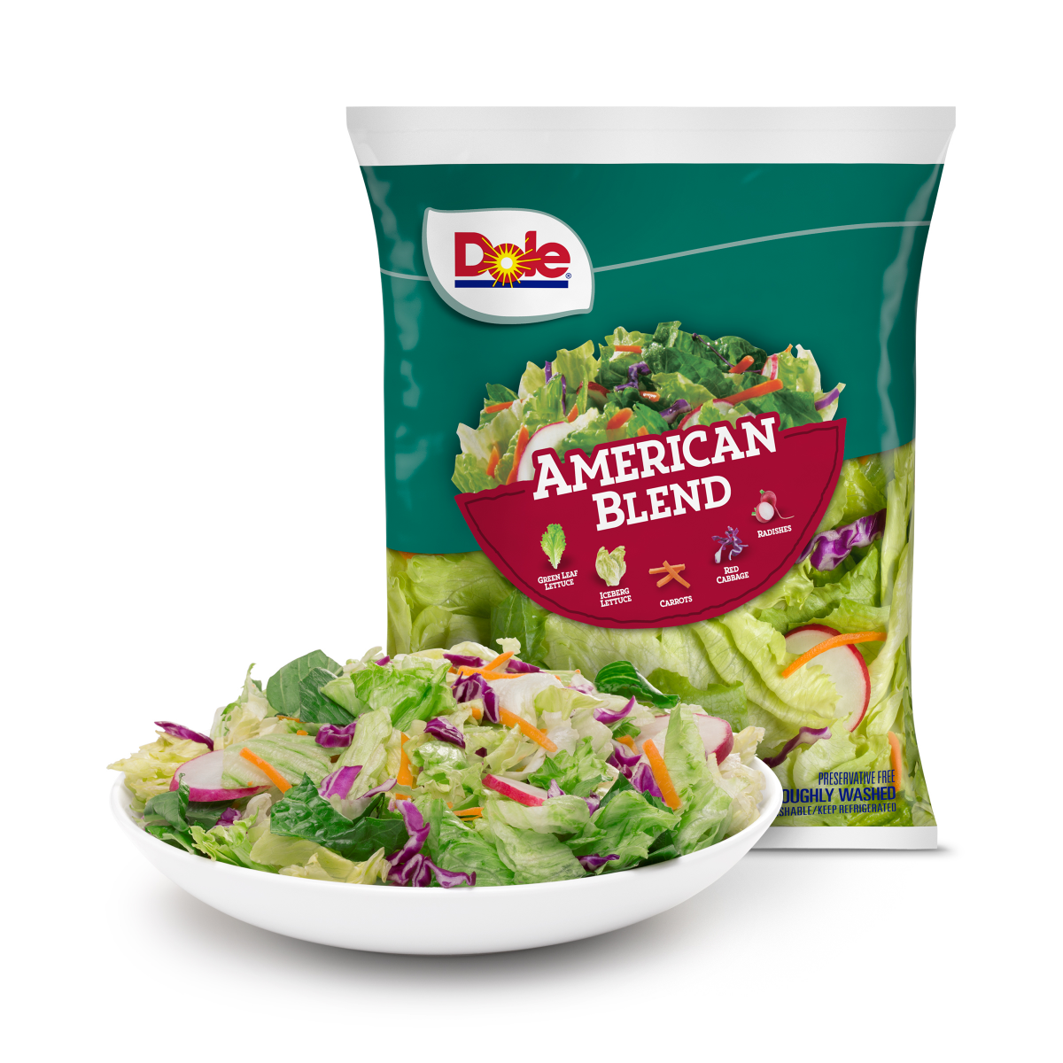 slide 1 of 13, Dole Salad American Blend with iceberg and romaine lettuce, 12 oz, 12 oz