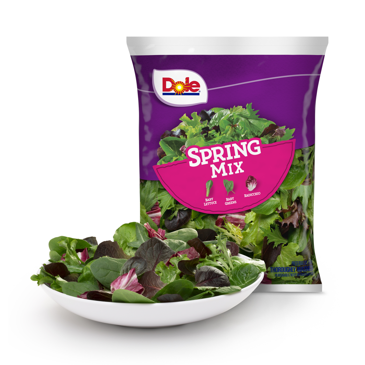 slide 1 of 13, Dole Salad Spring Mix with baby romaine and oak leaf lettuce, 5 oz, 5 oz