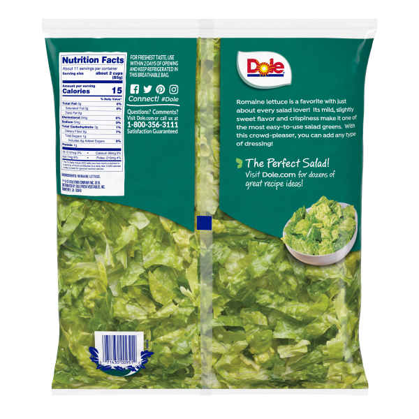 slide 4 of 13, Dole Salad Chopped Romaine Lettuce, 32 oz, 32 oz