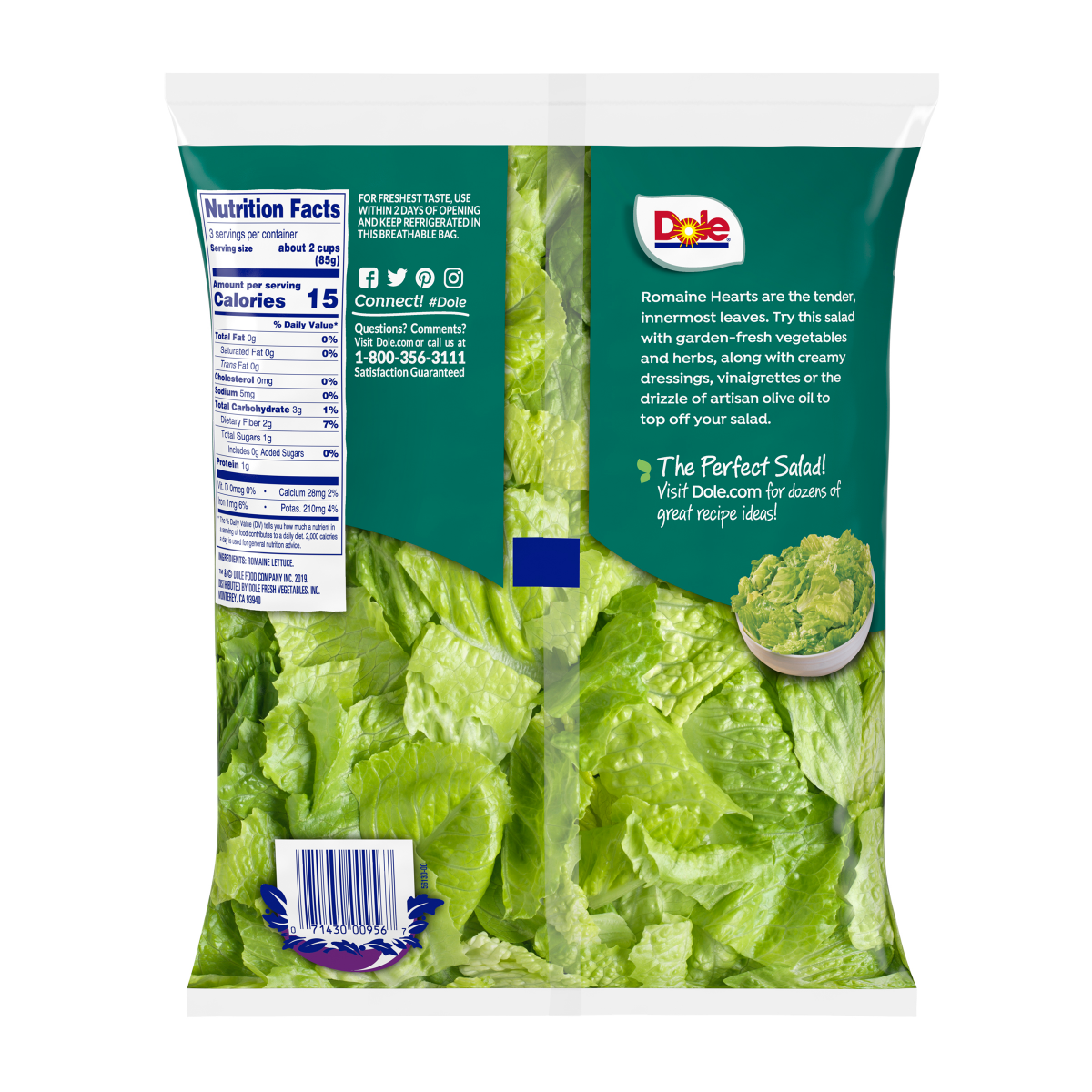 slide 5 of 13, Dole Salad, Hearts of Romaine Lettuce, 9 oz, 9 oz