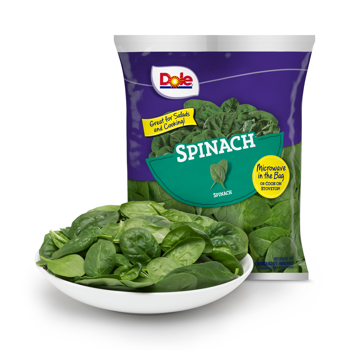 slide 1 of 13, Dole Salad Spinach, 8 oz, 8 oz