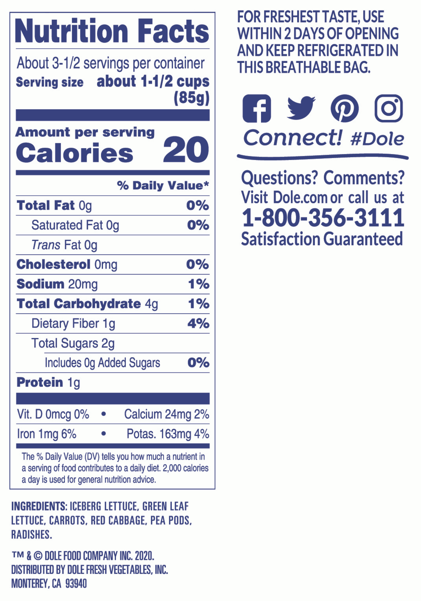 slide 4 of 4, Dole Very Veggie, 10 oz