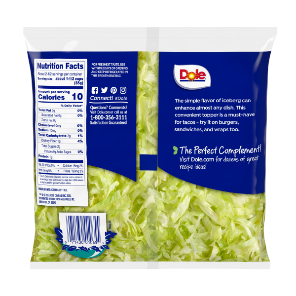 slide 4 of 13, Dole Salad Shredded Lettuce, 8 oz, 8 oz