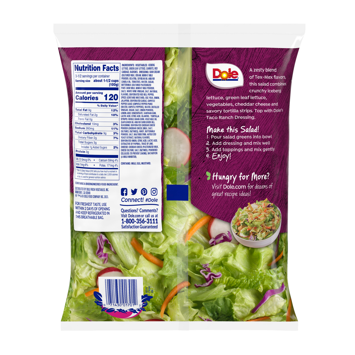 slide 2 of 2, Dole Southwest Salad Premium Salad Kit, 13.0oz, 13 oz