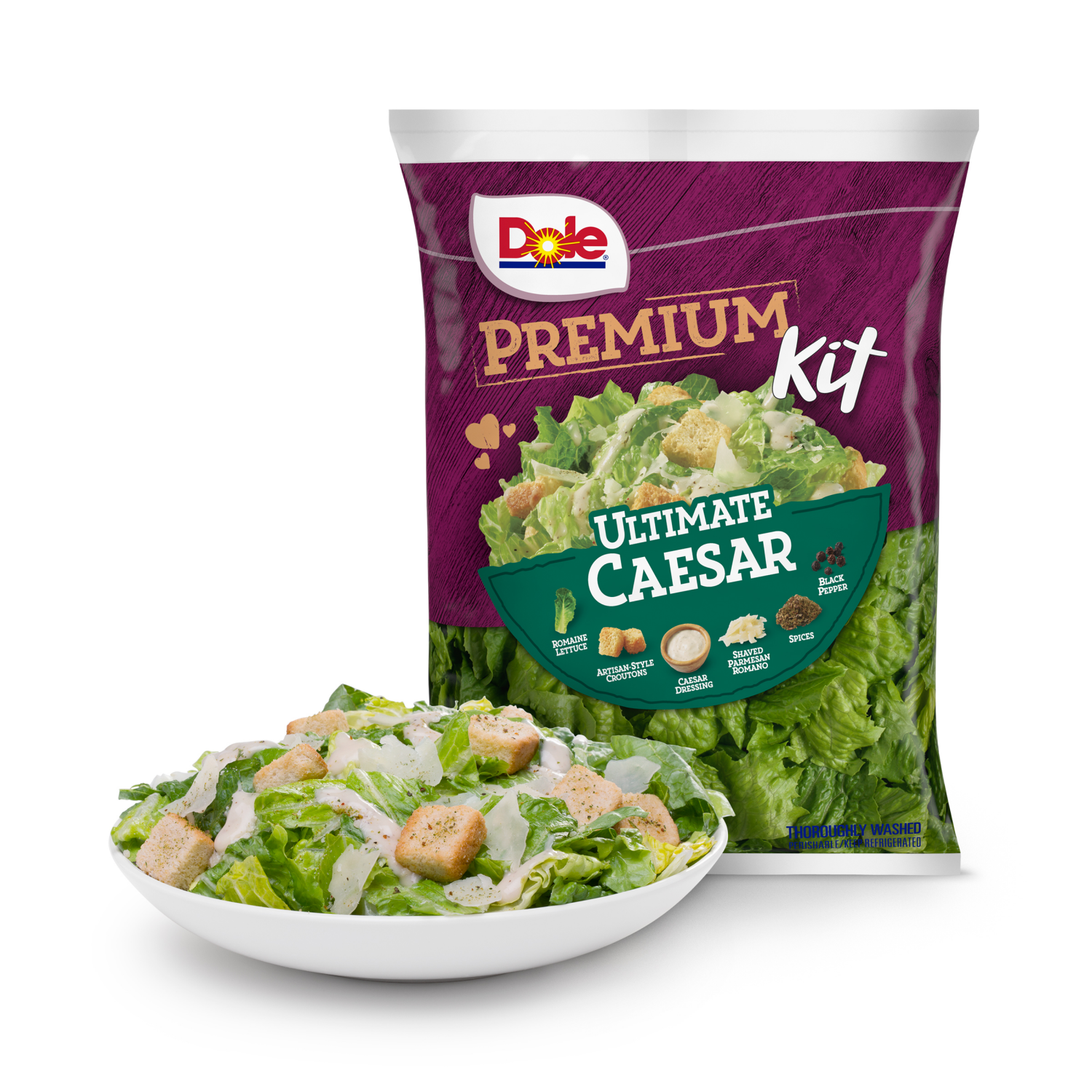 slide 1 of 4, Dole Ultimate Caesar Premium Salad Kit, 11.3oz, 1 ct