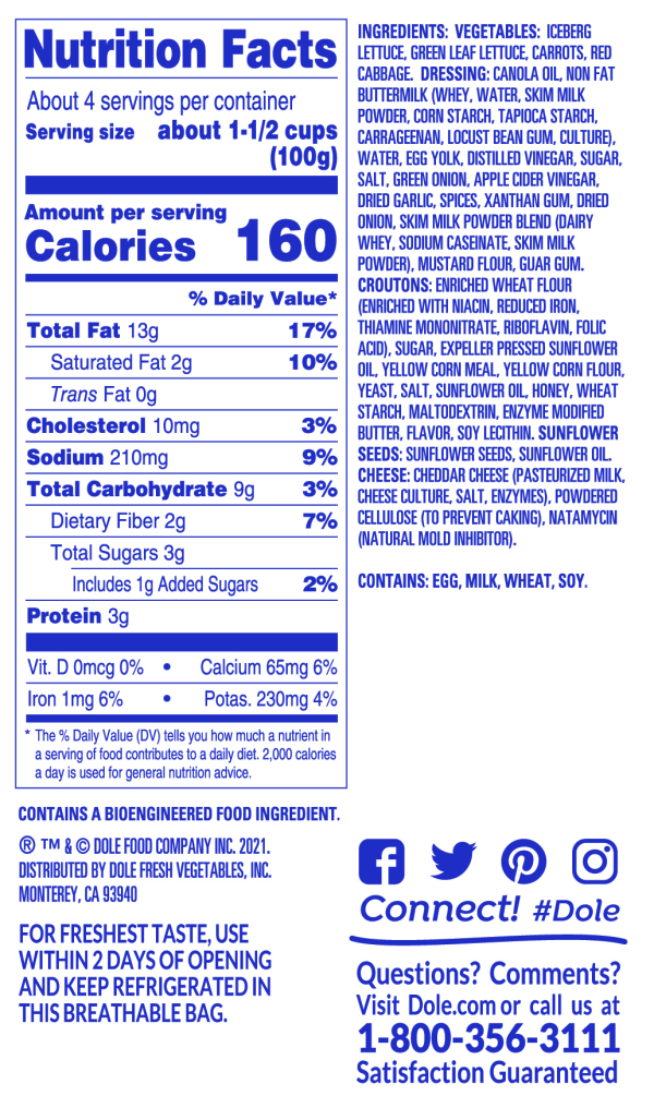 slide 12 of 13, Dole Salad Premium Kit, Country Ranch, 13.25 oz, 13.25 oz