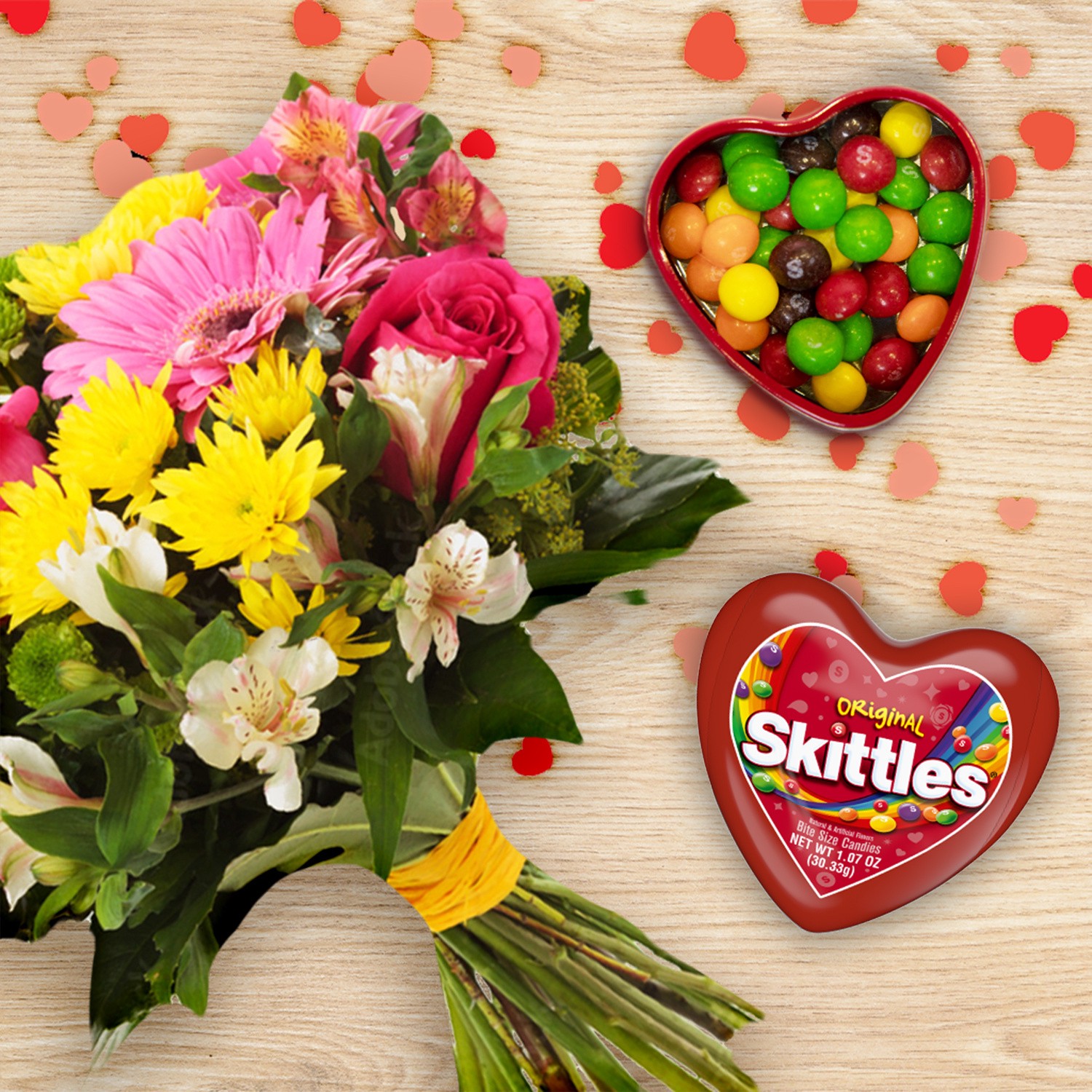 slide 7 of 8, SKITTLES Valentine's Day Original Chewy Candy Heart Gift Tin, 1.07 oz, 1.07 oz