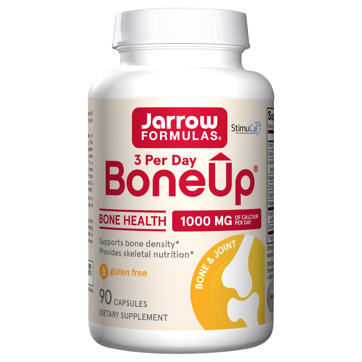 slide 1 of 1, Jarrow Formulas BoneUp Three Per Day - Micronutrient Formula for Bone Health - Dietary Supplement - Includes Natural Sources of Vitamin D3, Vitamin K2 (as MK-7) & Calcium - 90 Capsules -  30 Servings, 1 ct