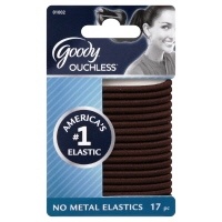 slide 1 of 1, Goody Elastics Ouchless Thick 4mm Brown Brunette, 17 ct