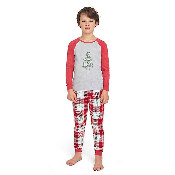 slide 1 of 1, ED Ellen DeGeneres Youth Small Christmas Tree Holiday Pajama Set - Red, 1 ct
