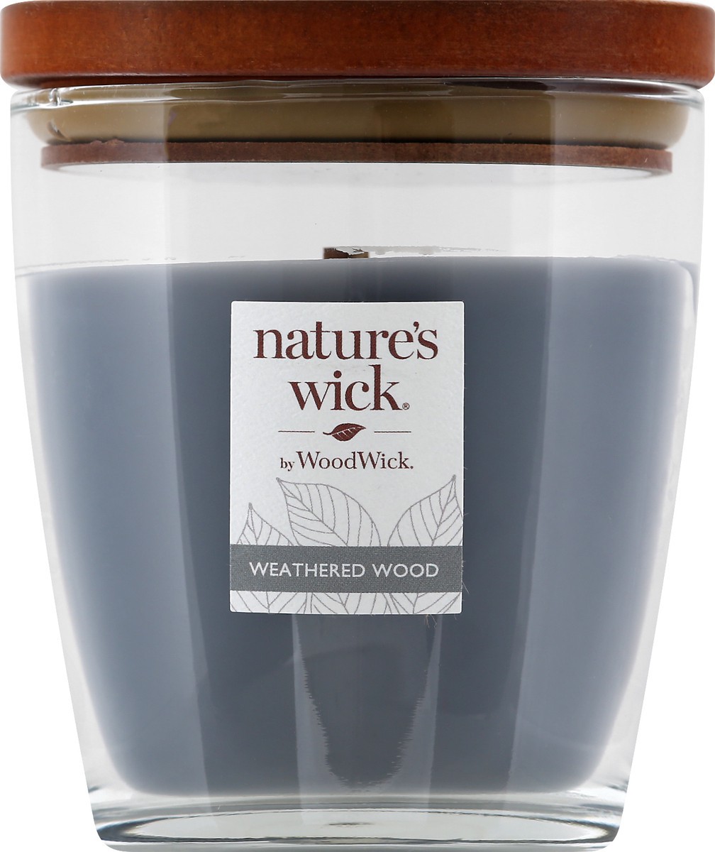 slide 5 of 9, Nature's Wick Woodwick Nature's Wick Weathered Wood Jar Candle, 1 ct