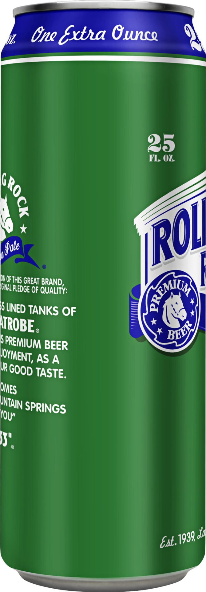 slide 2 of 4, Rolling Rock Extra Pale Beer, 25 fl. oz. Can, 4.4% ABV, 25 fl oz