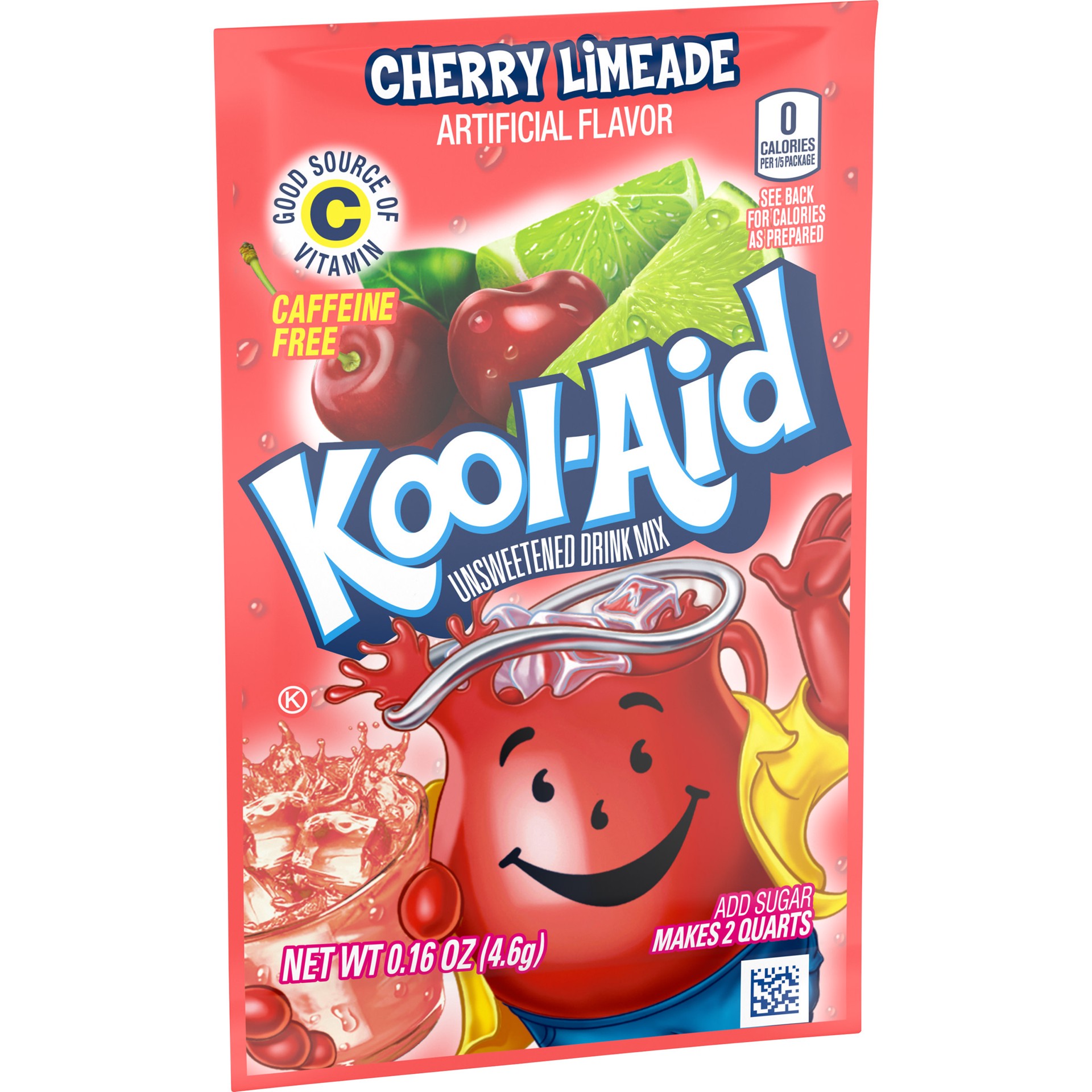 slide 4 of 5, Kool-Aid Unsweetened Cherry Limeade Artificially Flavored Powdered Soft Drink Mix, 0.16 oz Packet, 0.16 oz