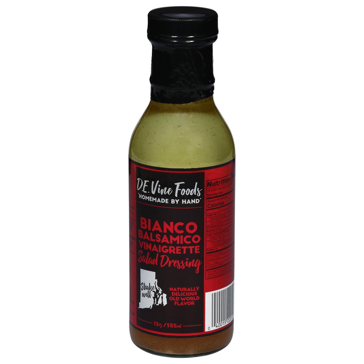slide 4 of 4, D.E. Vine Foods Bianco Balsamico Vinaigrette Salad Dressing 12 oz, 12 qt