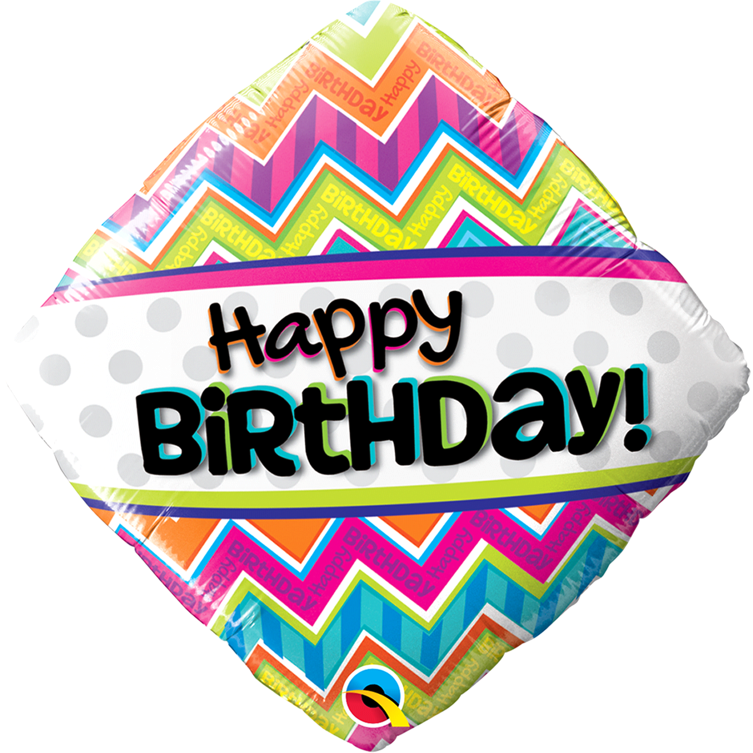 slide 2 of 2, Birthday Chevron Patterns 18 Foil balloon, 1 ct
