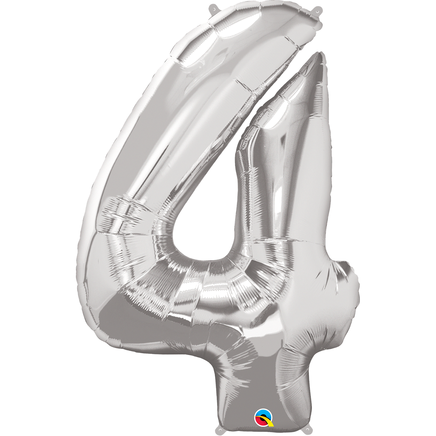 slide 1 of 1, 34" Number 4 Balloon, Silver, 1 ct
