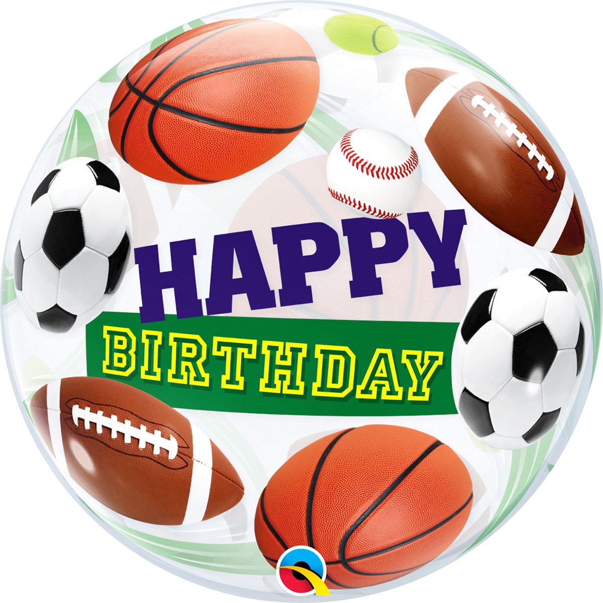 slide 1 of 5, Sports Ball Birthday Balloon, 1 ct