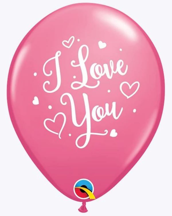 slide 4 of 5, 11" I Love You Imprint Latex Balloon., 11 in