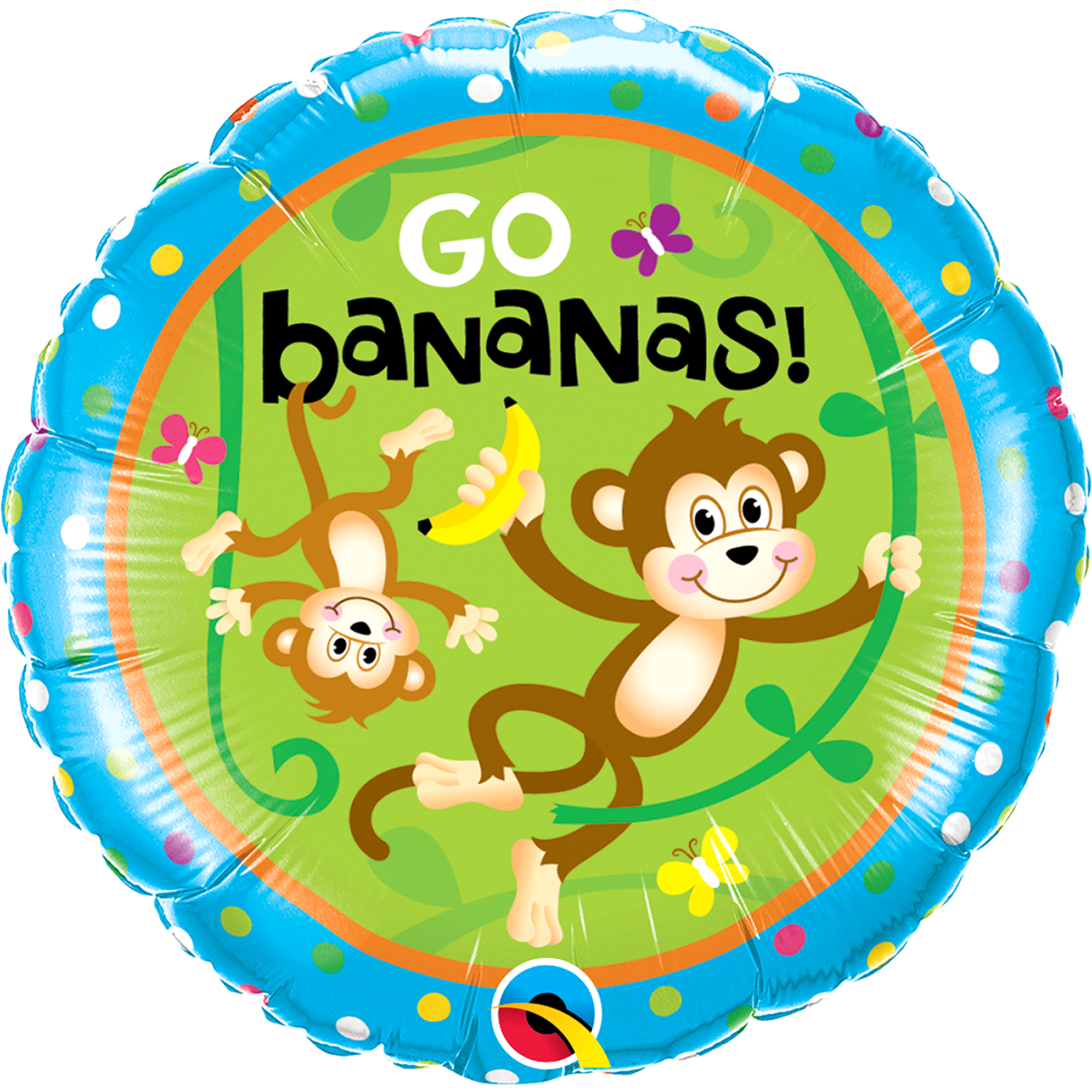 slide 2 of 2, Birthday Monkeys Go Bananas 18 Foil balloon, 1 ct