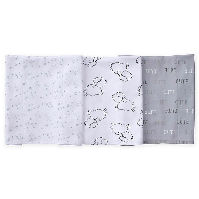 slide 1 of 1, Gerber Knit Lambs Burp Cloths - Grey/Yellow, 3 ct