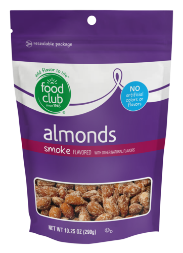 slide 1 of 1, Food Club Smoked Almonds, 10.25 oz