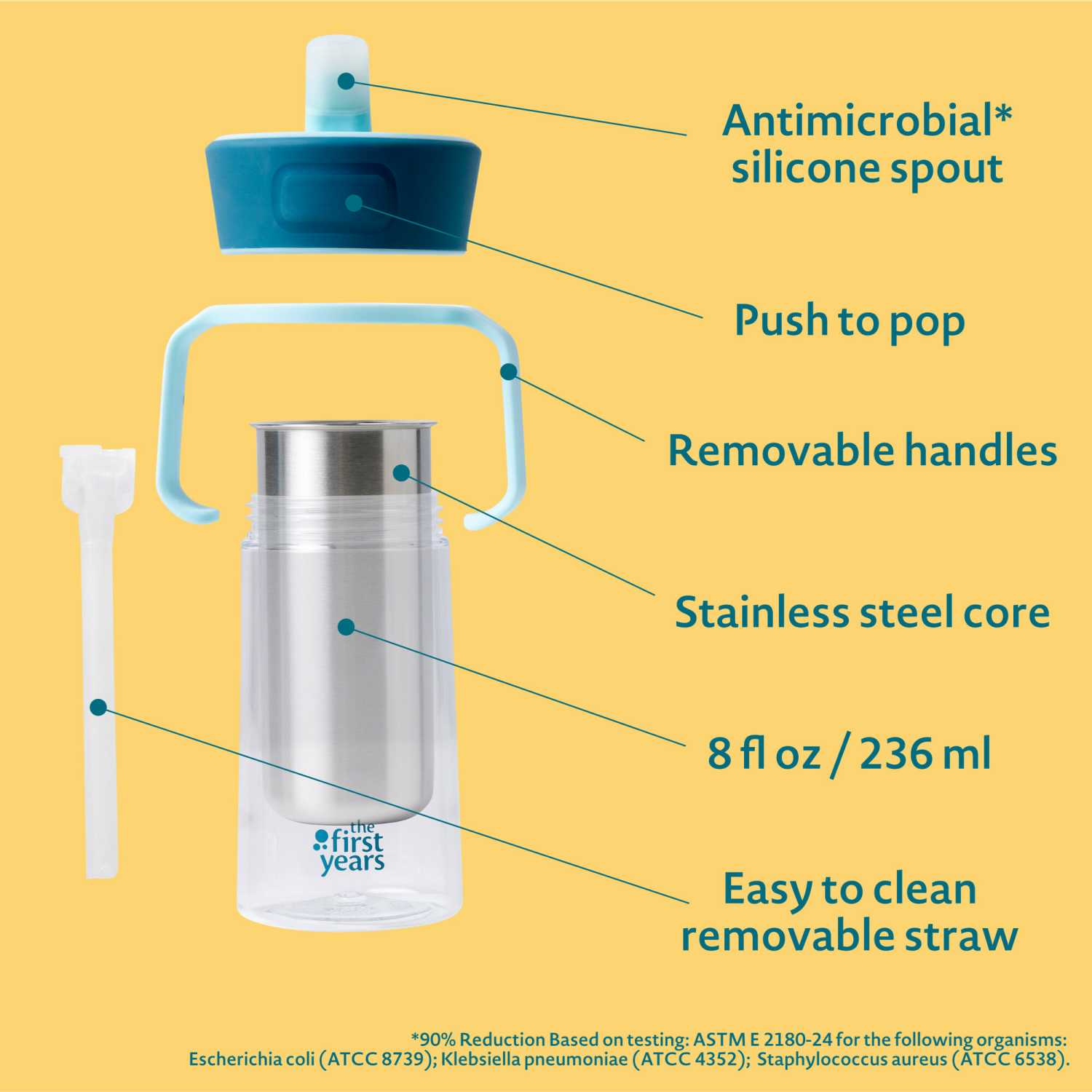 slide 3 of 8, First Years The First Years CoolCore Insulated Toddler Trainer Cup, 8 Oz - Converts to Water Bottle, 8 oz