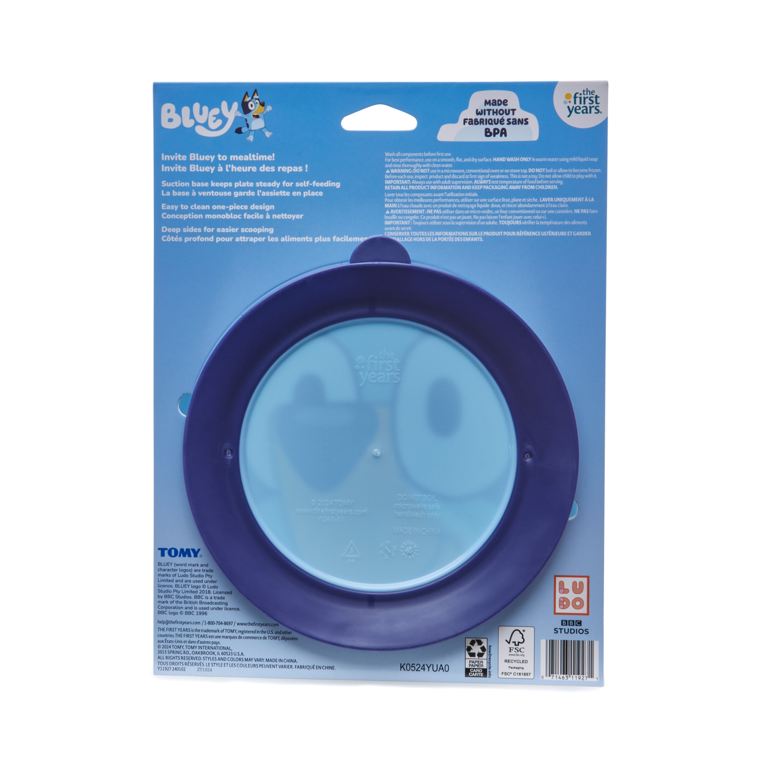 slide 2 of 4, First Years Bluey character suction plate, 1 ct