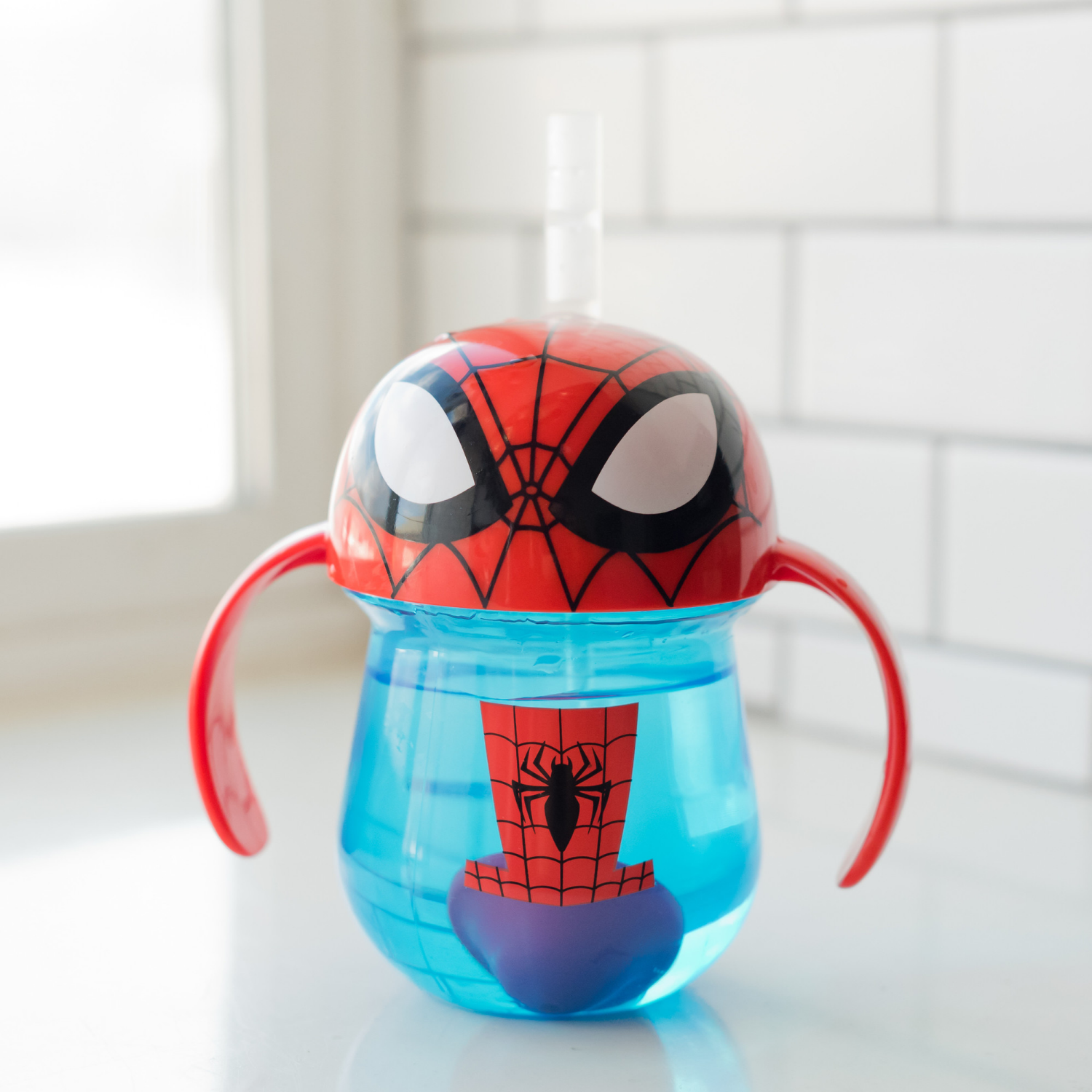 slide 3 of 8, First Years The First Years Weighted Straw Cup Spiderman 7oz 1pk, 7 oz, 1 ct