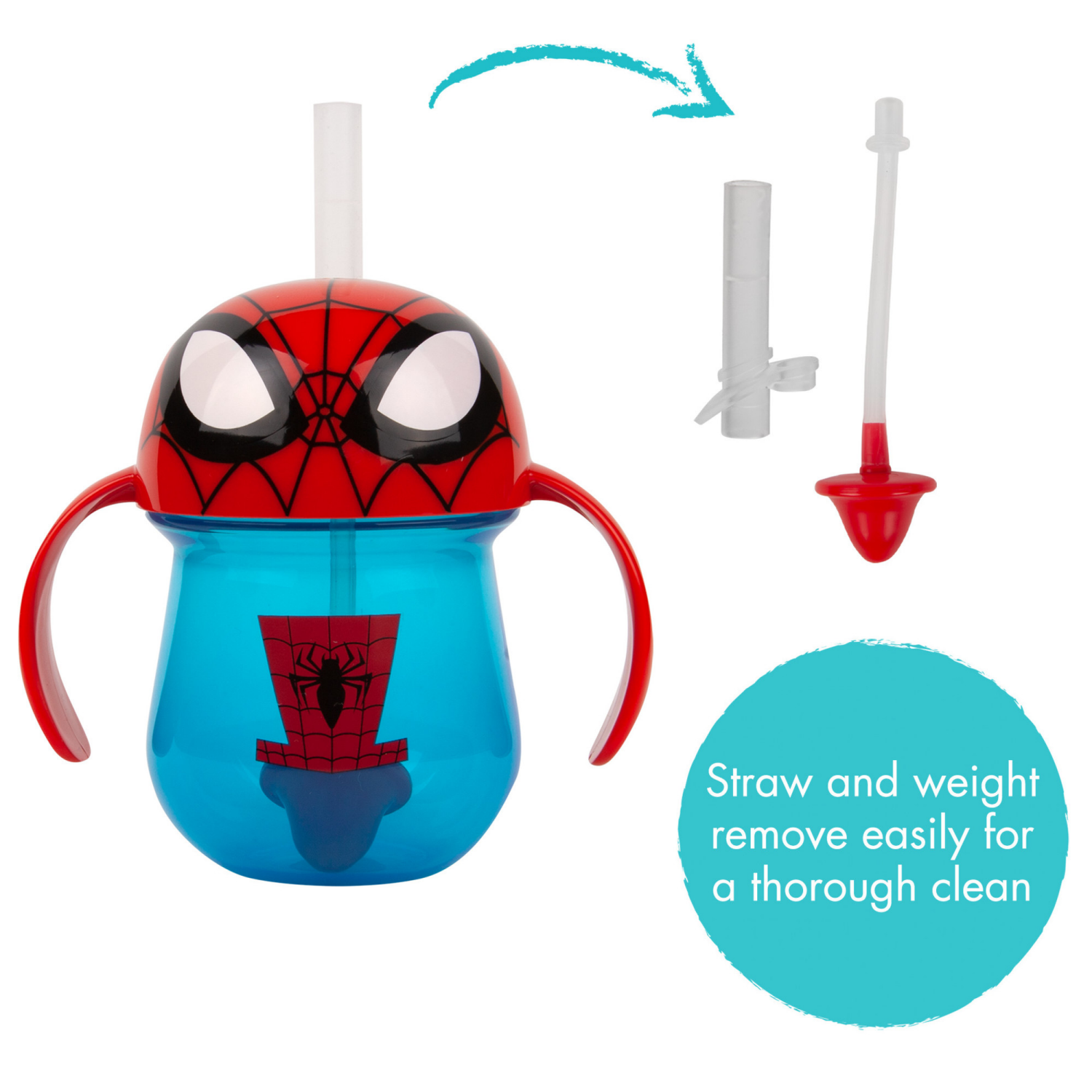 slide 4 of 8, First Years The First Years Weighted Straw Cup Spiderman 7oz 1pk, 7 oz, 1 ct