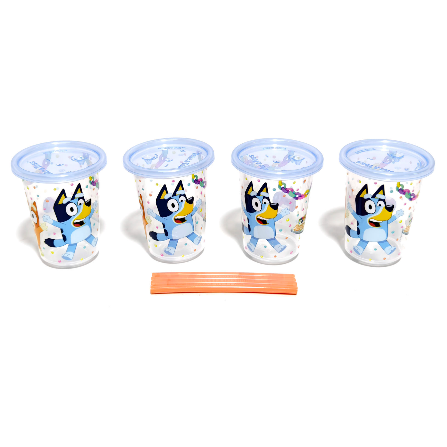 slide 3 of 3, The First Years Take & Toss Bluey 18 m+ 10 Fluid Ounce Straw Cups 4 Each, 4 ct
