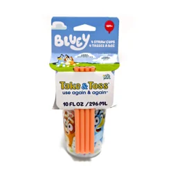 The First Years Take & Toss Bluey 18 m+ 10 Fluid Ounce Straw Cups 4 Each