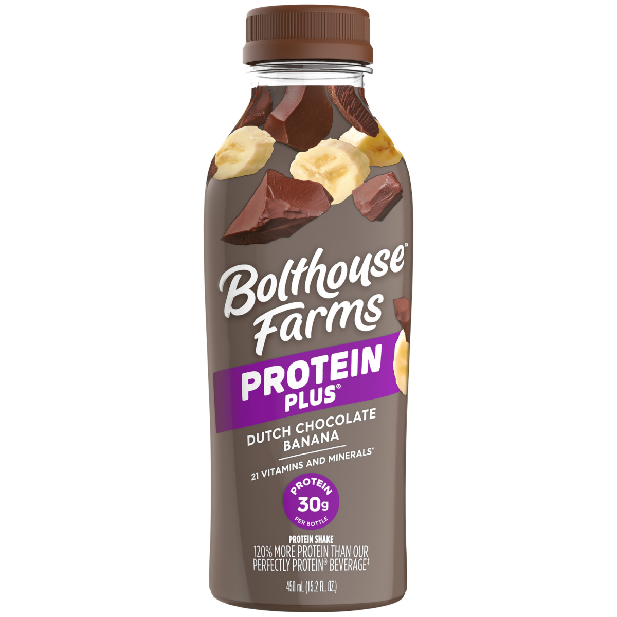 slide 1 of 25, Bolthouse Farms Protein Shake, Protein Plus Dutch Chocolate Banana, 15.2 fl. oz. Bottle, 15.2 fl oz