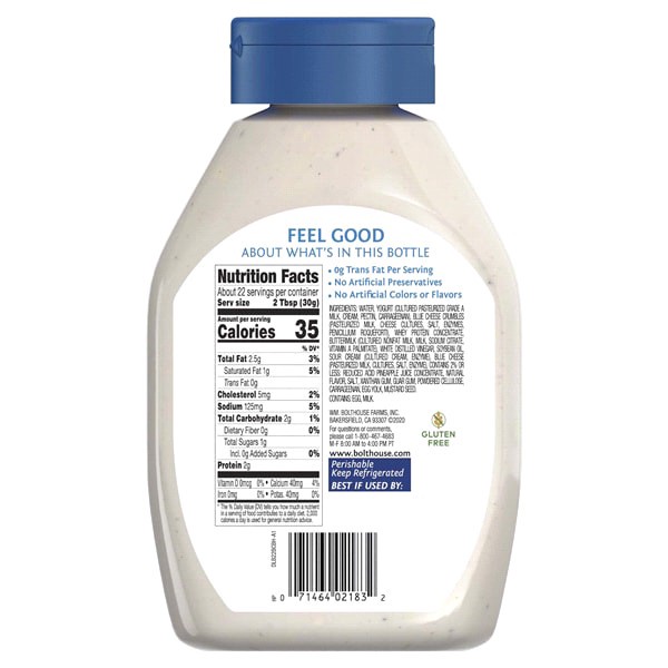 slide 4 of 9, Bolthouse Farms Family Size Chunky Blue Cheese Yogurt Dressing & Dip 22 fl oz Bottle, 22 fl oz