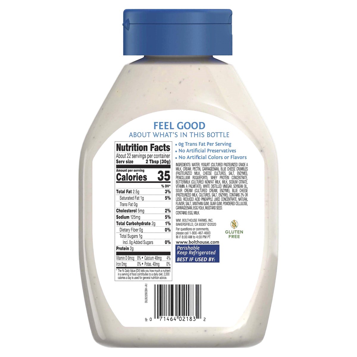 slide 7 of 9, Bolthouse Farms Family Size Chunky Blue Cheese Yogurt Dressing & Dip 22 fl oz Bottle, 22 fl oz